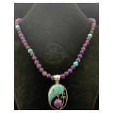 Jay King Amethyst Beads Necklace W/sterling