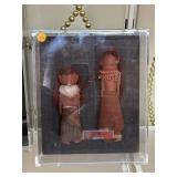 2 Hand Carved Wooden African Fertility Dolls In