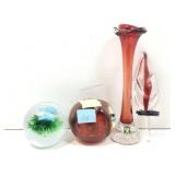 Fusion blown glass art, red apple, Dynasty