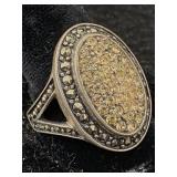 Sterling Silver Ring W/stone, Tw 8.6g, Sz 8