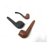 Vtg fitted cases, tobacco pipes, Meershaum &