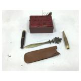 Chinese style wood cigarette holder set, 1