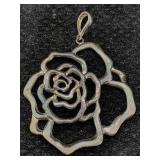 Sterling Silver Rose Pendant, Tw 18.4g, Sz 2x2ï¿½in