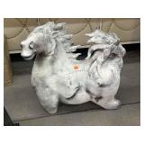 Hollow Composite Horse Statue. Signed On Leg.