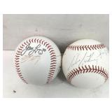 2 autographed baseball lot