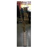Wood plant vase, approx 24 in tall and more