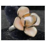 Sterling Silver Ring W/pearl & More, Tw 12.4g,