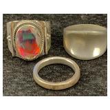 3 Sterling Silver Rings, Tw 26.4g, Sz 7, 8 & 10