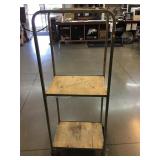 Aluminum cart w/2-shelves, approx 26x20x69in