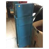 Metal folding 3-tier rack, approx 28x11x33in