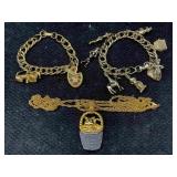 2 Charm Bracelets & Necklace, See Photos