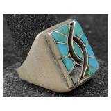 Sterling Silver Ring, Signed Eb, Tw 10.8g, Sz 9,