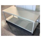 Metal rolling table, approx 48x20x19in