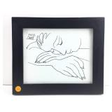A reproduction of the famous framed art print of