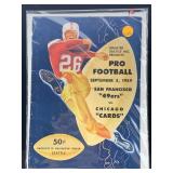 Vintage program 1959 49ers vs Chicago cards