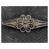 Vtg Sterling Silver Brooch, Tw 6g, Sz 2ï¿½