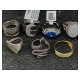 7 Sterling Silver Rings, Tw 33g, Sz 5, 8, 6 & 7