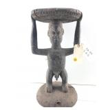 A wooden Caryatid stool from the Luba peoples of