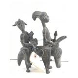 This is a hand crafted bronze Dogon equestrian
