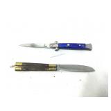 Pocket knives, Butterfly style & blue stiletto