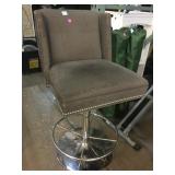 Metal Stool w/grey patter and studded accents