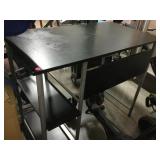 Wood desk w/metal legs, approx 36in wide