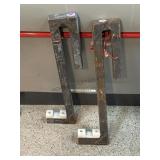Pair of steel railing attachments, approx 2ft