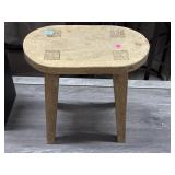 Solid wood stool, approx 18x10x18in