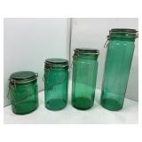 Glass canisters. 4 pcs