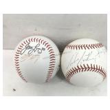 2 autographed baseball lot