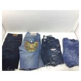 4 denim cutoff Jean shorts. Assorted. Most size