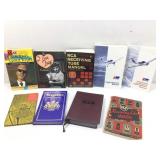 Assorted books.