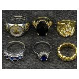 6 Fashion Rings With Sz 6, 7, 8, 12ï¿½