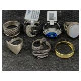 7 Sterling Silver Rings, Tw 33g, Sz 5, 8, 6 & 7