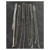 Sterling Silver Necklaces, Tw 9.1g, Some Are