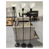 3 metal floor lamps, 6 ft tall