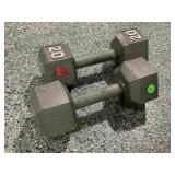 2-20lbs dumbbells