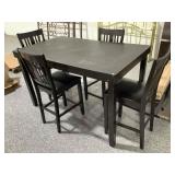 Wood dining table counter height w/4 chairs,