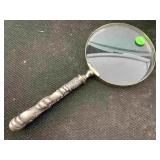 Large Magnifying Glass W/silver-plated Handle,