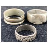 3 Sterling Silver Rings, Tw 21.9g, Sz 7, 10, 11ï¿½