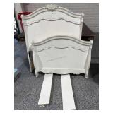 Vtg Style White Twin Bed Frame Complete
