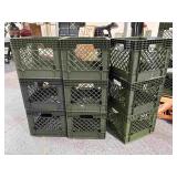 9X Plastic Milk Crates - Clean - no damages found