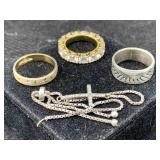 3 Sterling Silver Ring & Bracelet, Tw 20g, Sz 8,