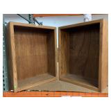 Pair 2.5ft Tall Oak Bookcases - no Shelves