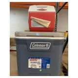 Coleman 60Q Cooler and small Playmate Cooler