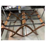 Pair Folding Wood Luggage Stands