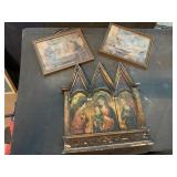 Vtg Religious Transfer on Wood wall hanging and