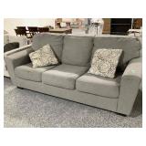 Ashley furniture Grey couch w/pillows, approx