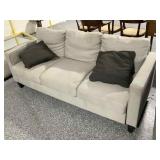 Light gray couch w/pillows, approx 77in long