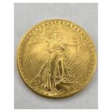 1915 $20 Gold Saint Gaudens Double Eagle Coin